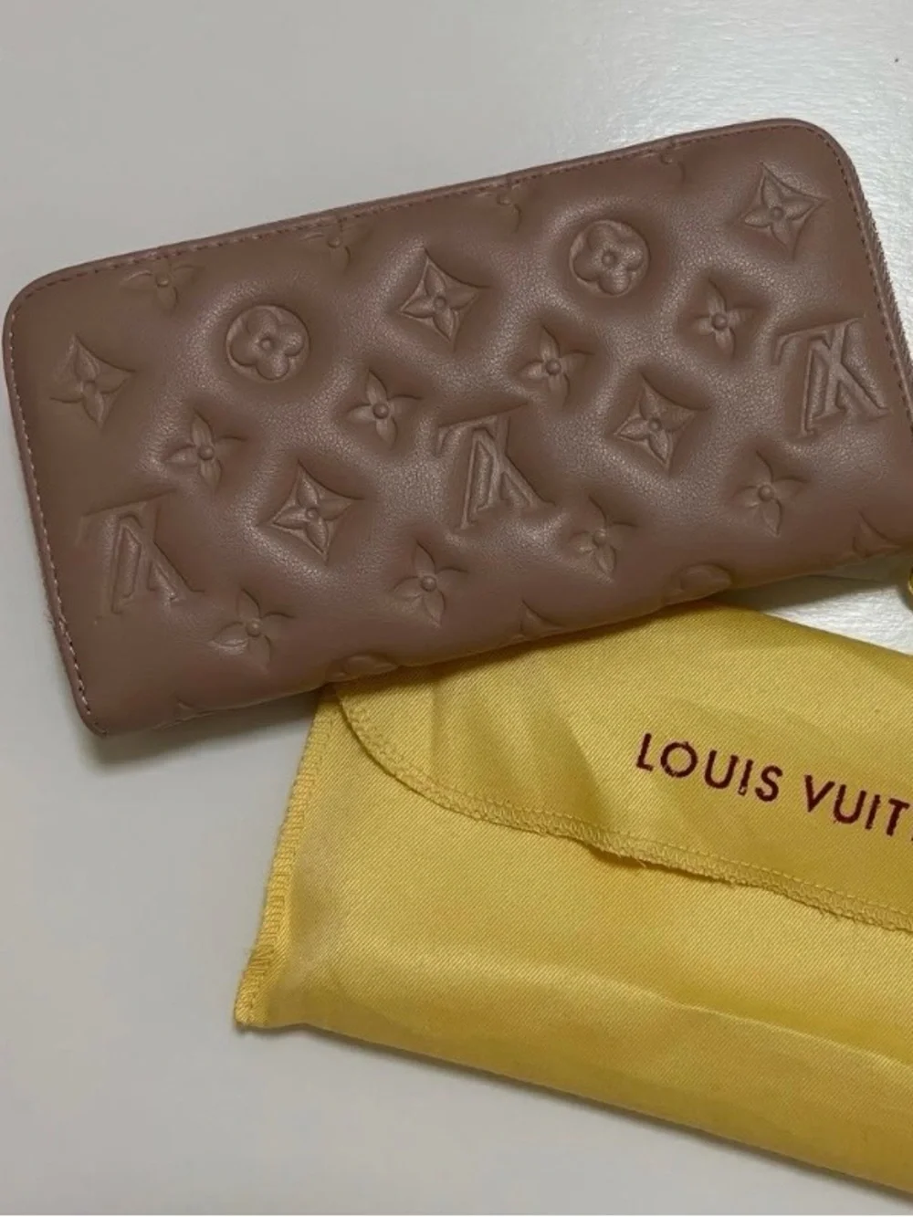 Lilac Zip-Around Leather Wallet with Gold Hardware